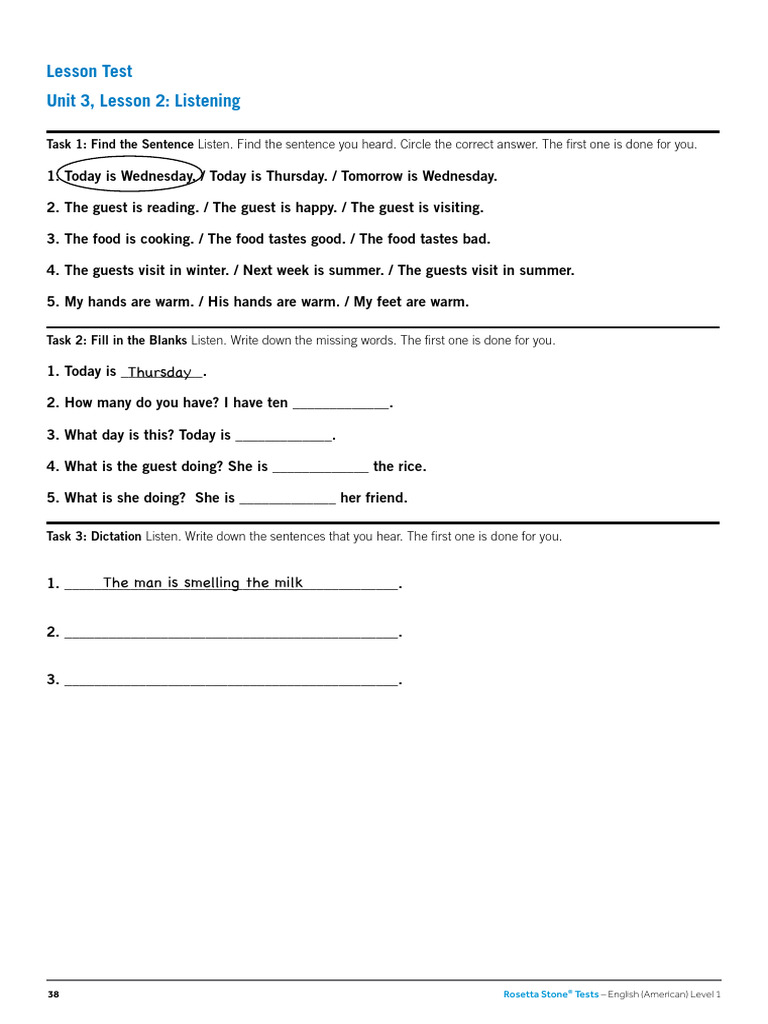 Unit 3, Lesson 2 Test | PDF