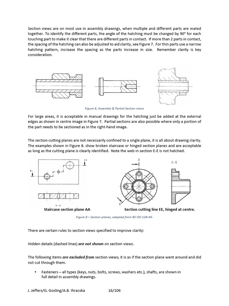 Staircase Section Plane AA Section Cutting Line EE, Hinged at Centre | PDF