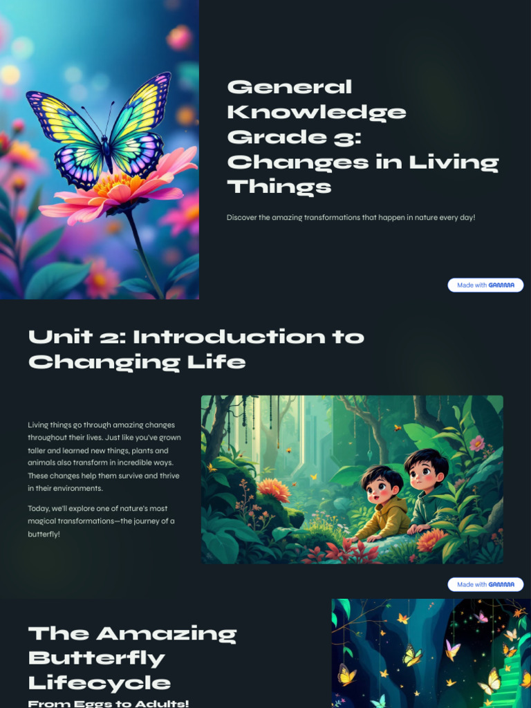 General Knowledge Grade 3 Changes in Living Things | PDF | Butterfly | Pupa