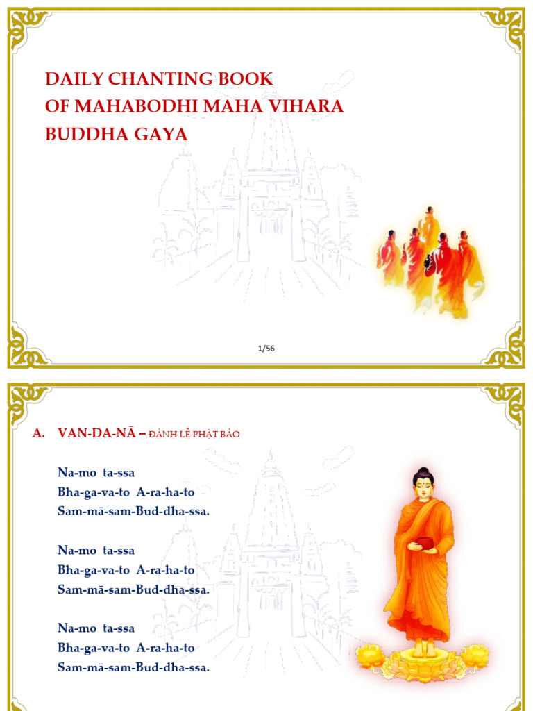 Daily Chanting at Bodhgaya - 2026 - Pali - V3 | PDF