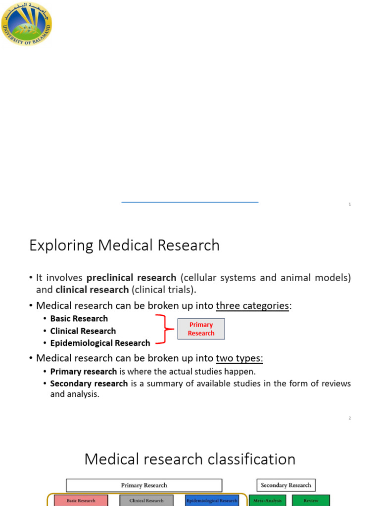 Lecture 3-Types of Study in Medical Research | PDF | Evidence Based ...