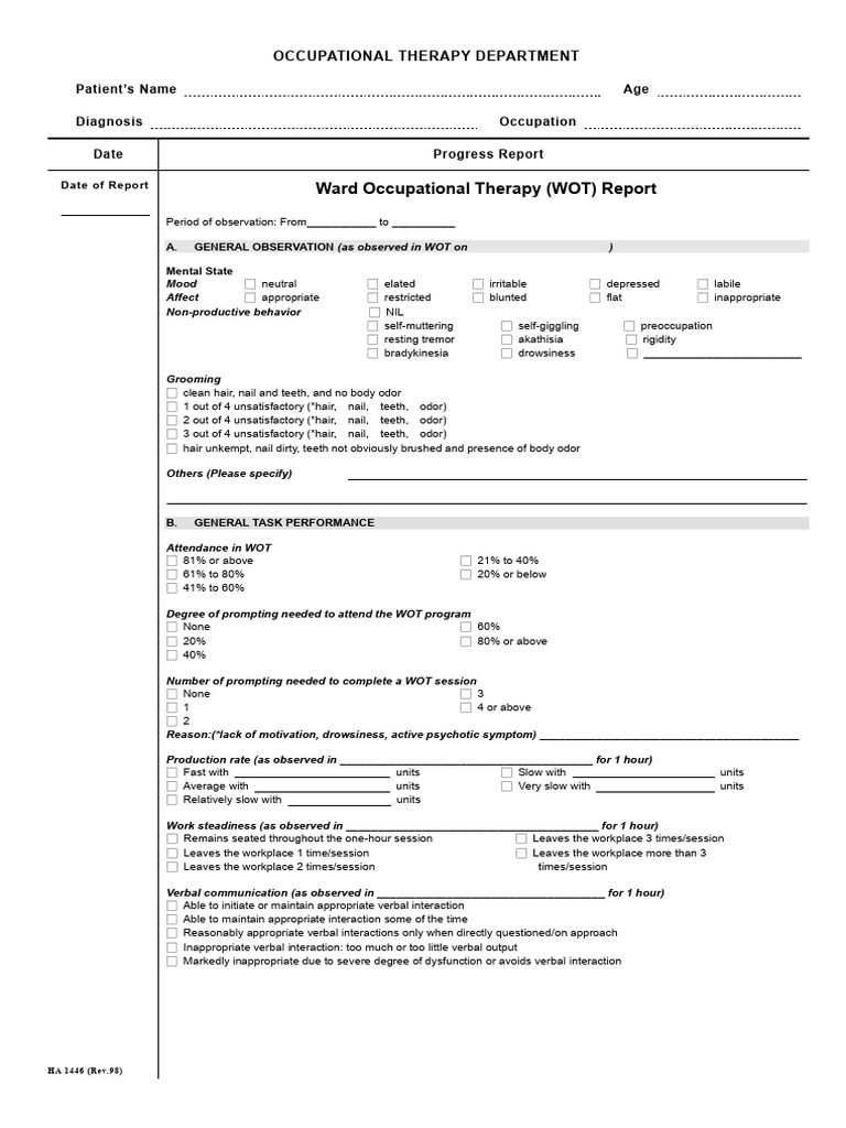 Ward OT Report 1446 Version New Version04 2 | PDF | Diseases And ...