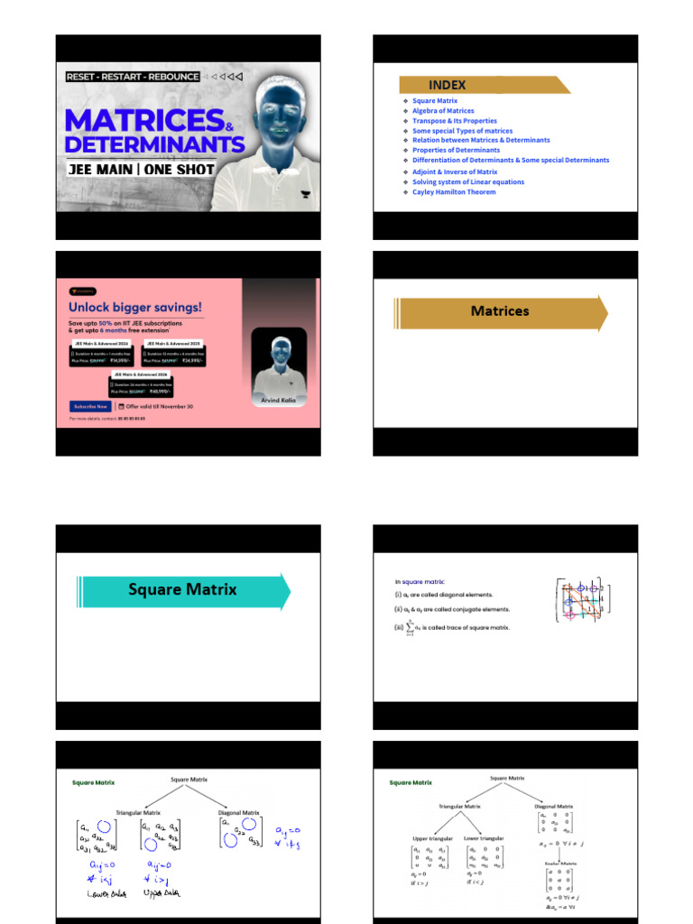 Matrices and Determinants PDF | PDF | Determinant | Matrix (Mathematics)