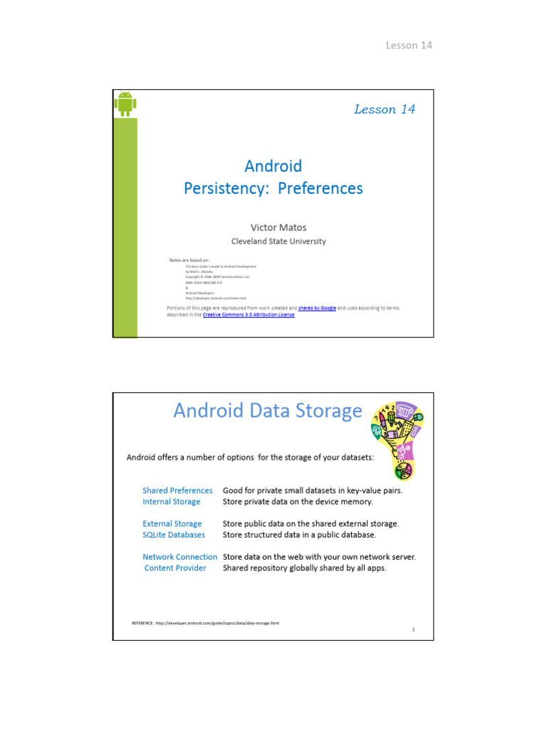 Android Chapter14 Preferences Handout | PDF | Android (Operating System ...