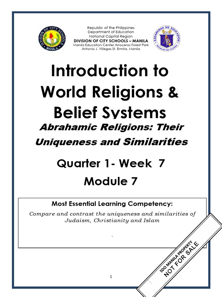 IWRBS Q1 Mod7 Abrahamic Religions | PDF | Salvation | God