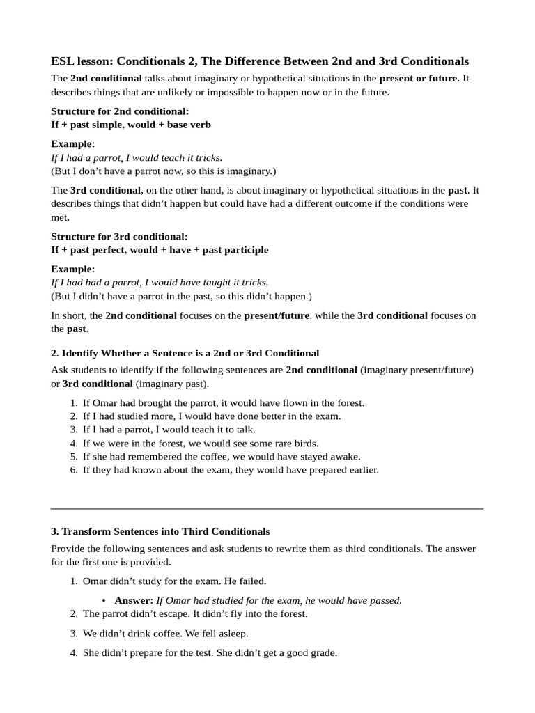 Conditionals Lesson 2 | PDF