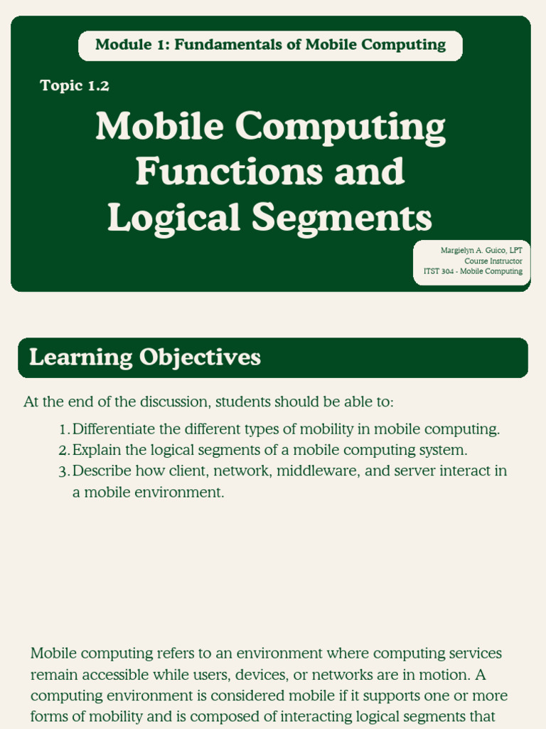 Module 1 Topic 1.2 | PDF | Computer Network | Mobile Computing