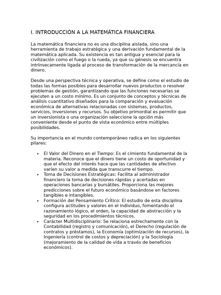 Matemáticas Financiera | PDF | Toma de decisiones | Finanzas Matemáticas
