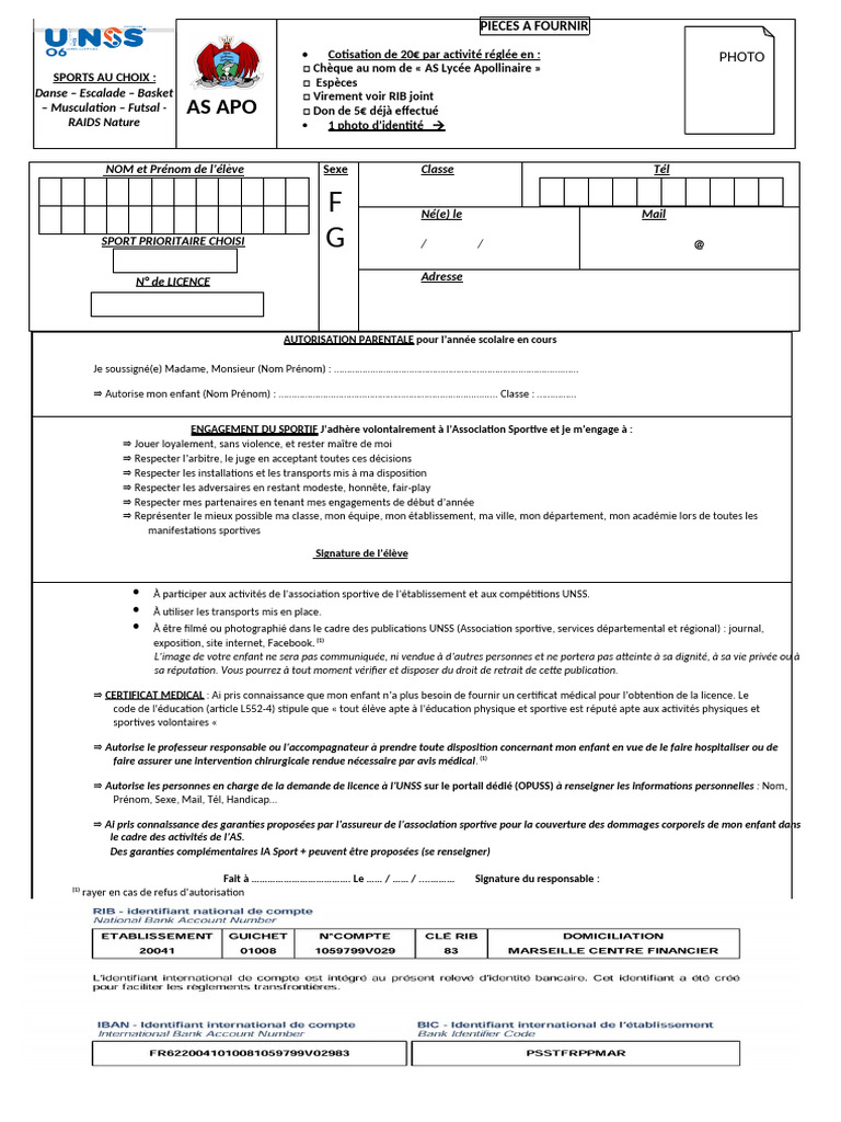 Fiche As Apo 2025+rib | PDF