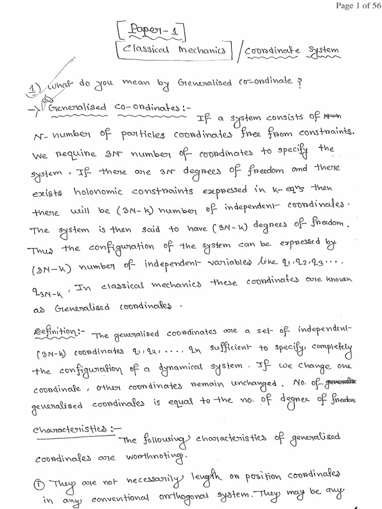 Classical Mechanics Notes f10 | PDF