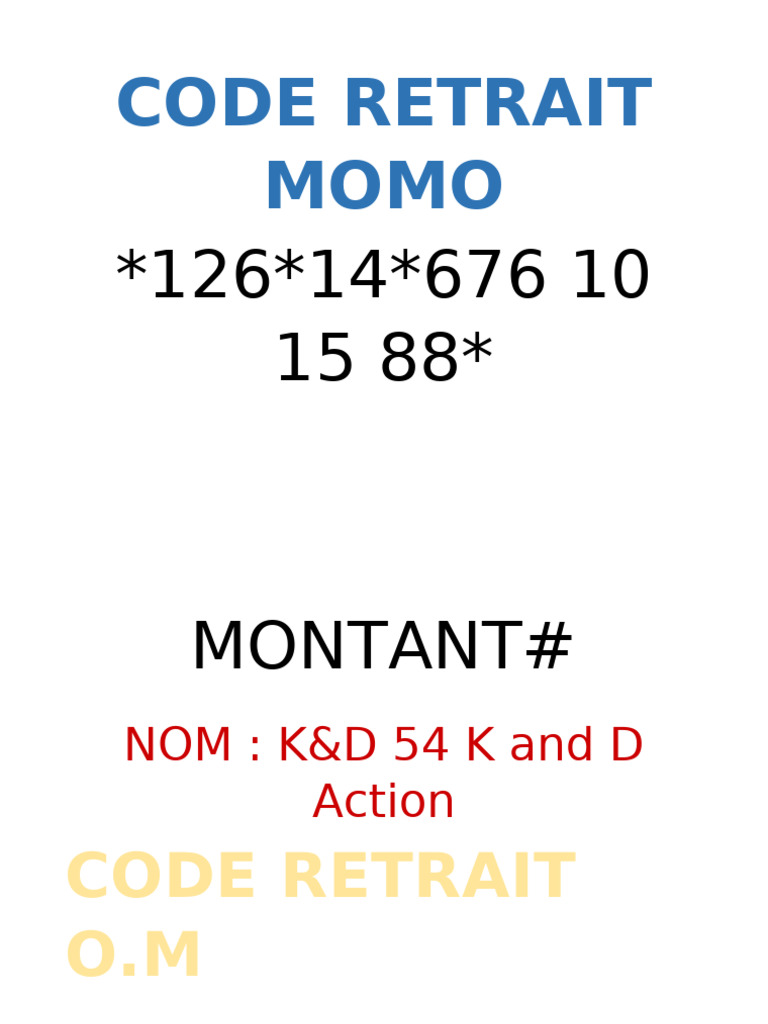 Code Retrait Momo | PDF