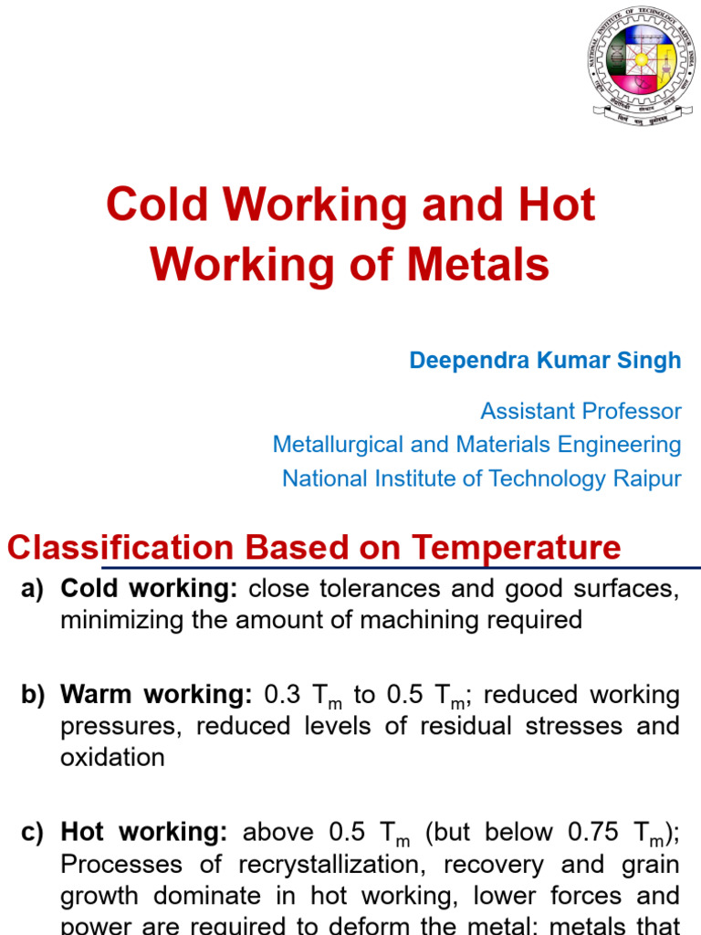 4 - Cold Working and Hot Working of Metals | PDF | Plasticity (Physics ...