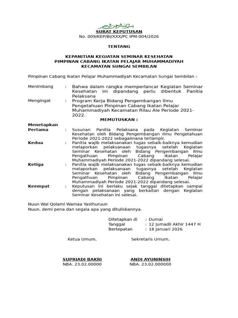 Contoh SK | PDF