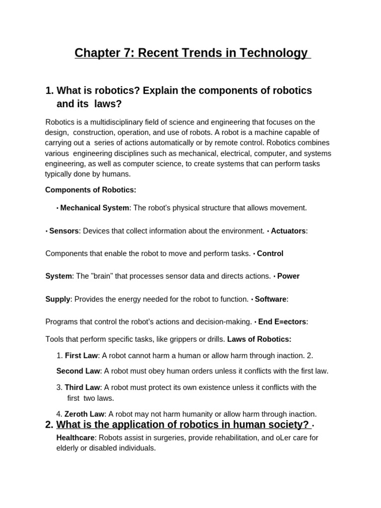 Chapter 7 - Recent Trends in Technology | PDF | Virtual Reality | Cloud ...
