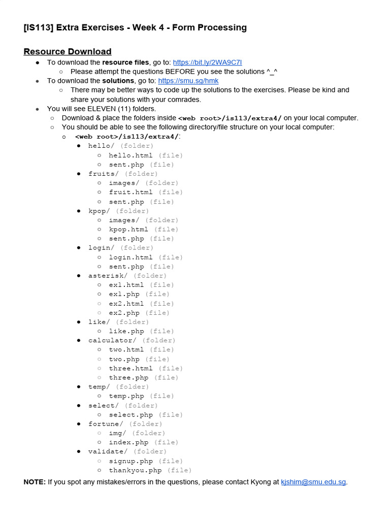 (IS113) Extra Exercises - Week 4 - Form Processing | PDF | Computer ...