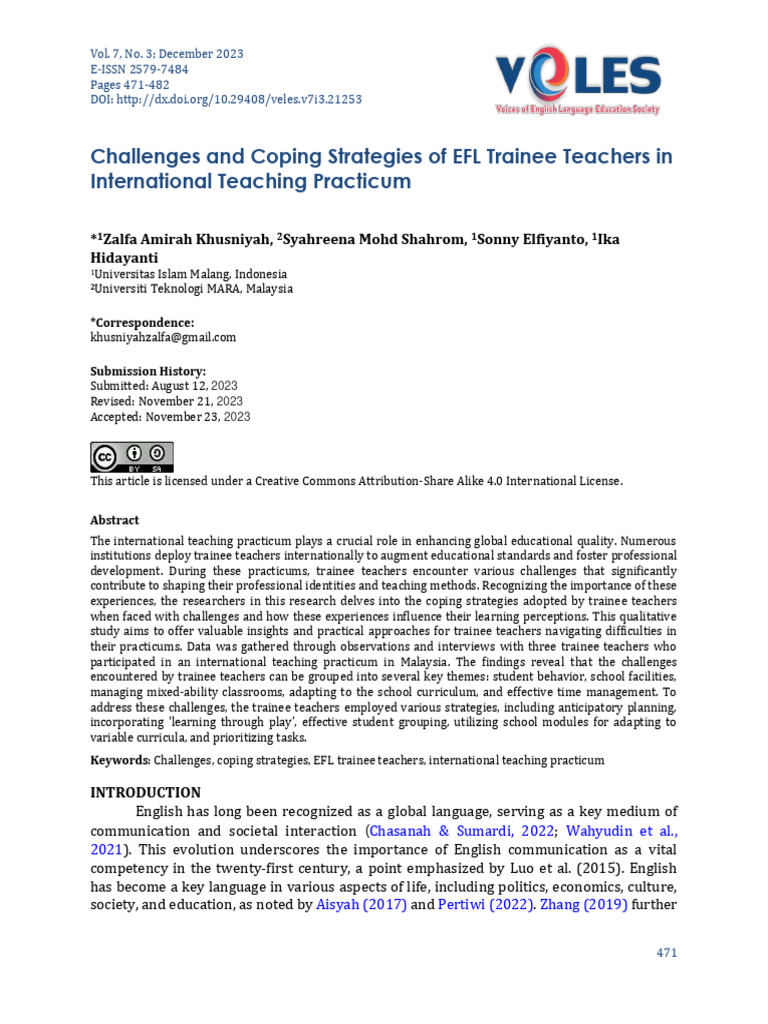 Challenges and Coping Strategies of EFL | PDF | Curriculum | Teachers