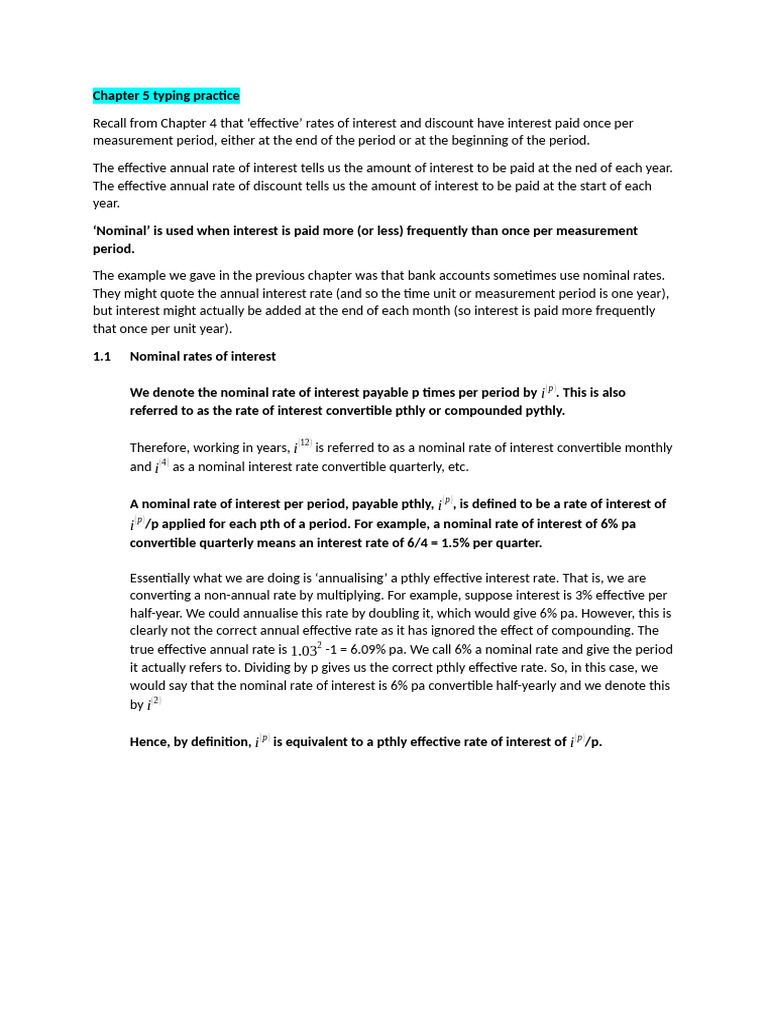 Chapter 5 Typing Practice | PDF