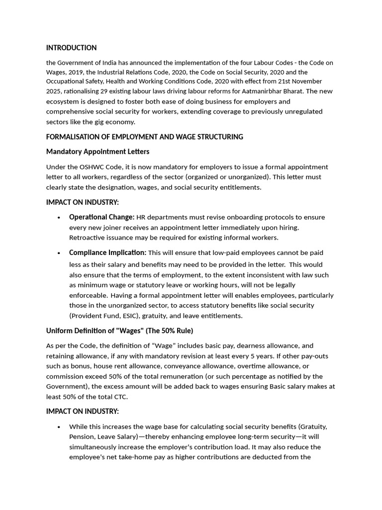 Labour Laws Final Report | PDF | Employment | Salary