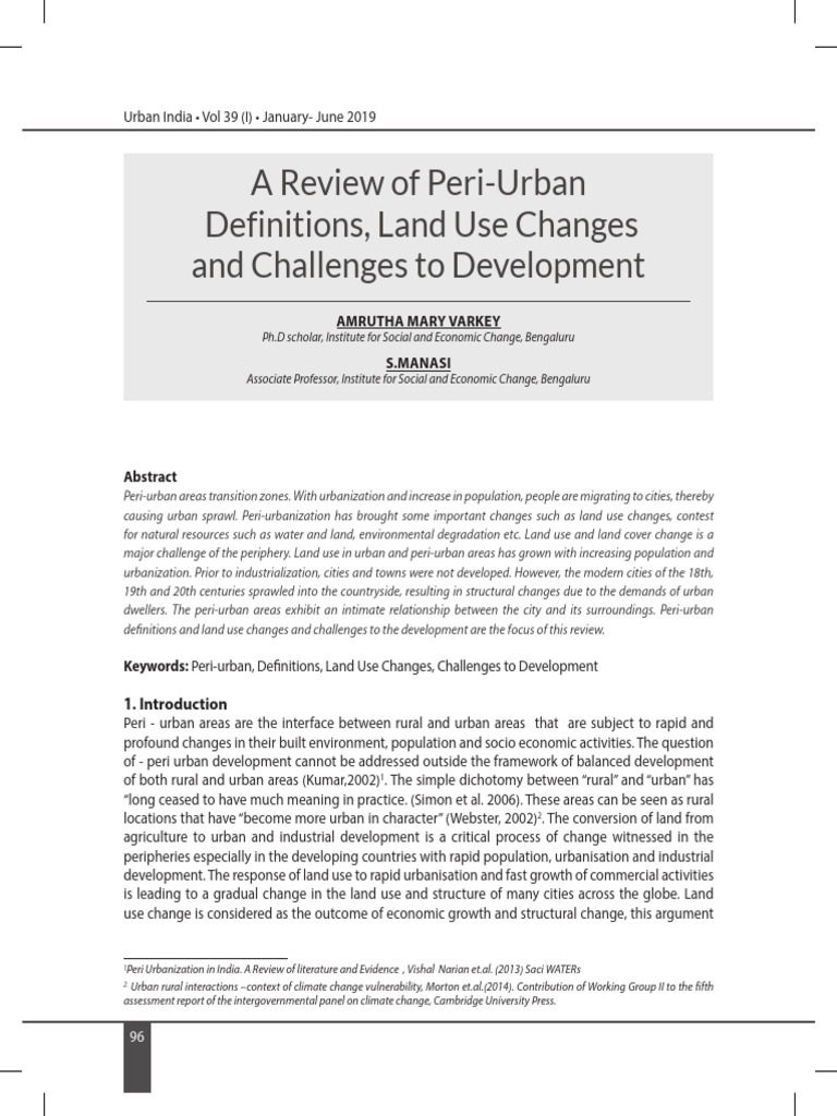 2019 - 1 - A Review of Peri Urban Definitions | PDF | Land Use ...