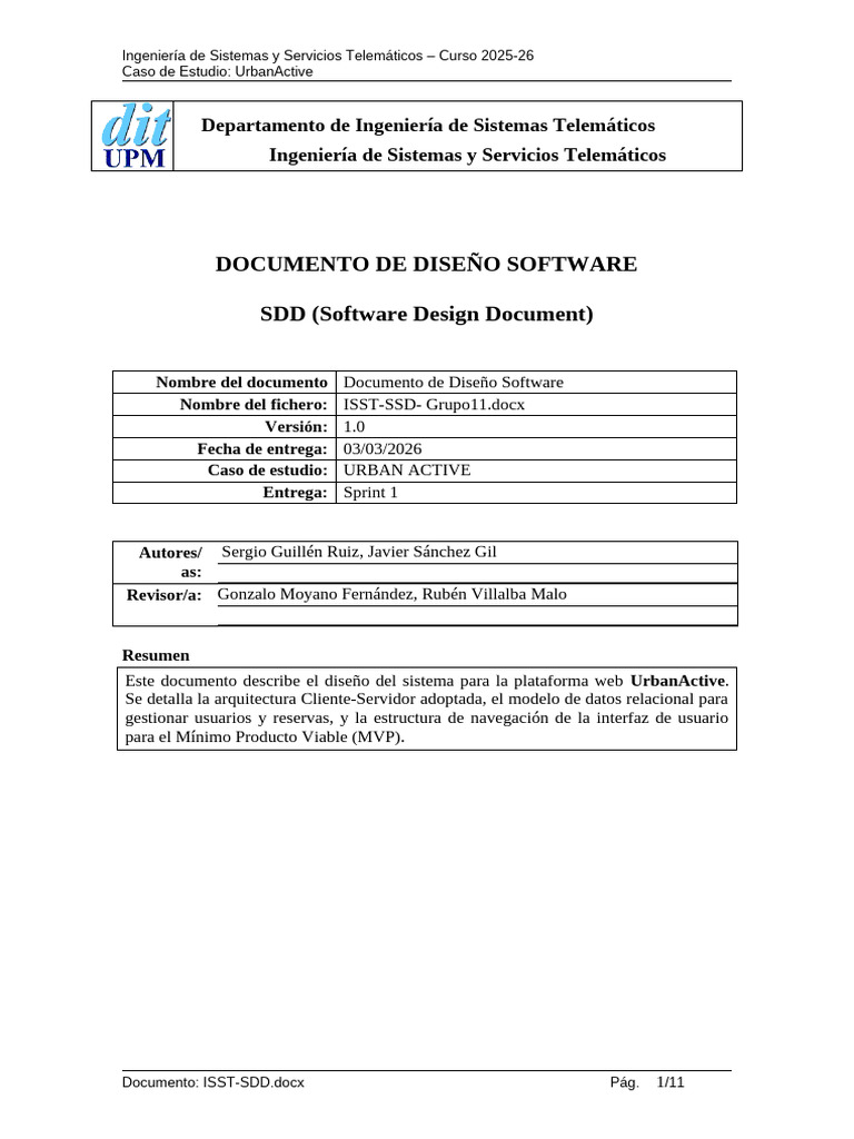 Isst Sdd Grupo11 v1 | PDF | Software | Informática
