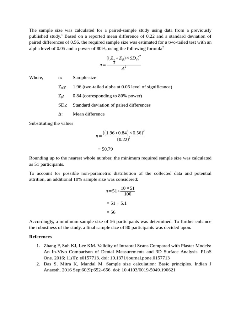 Sample Size Calculation | PDF