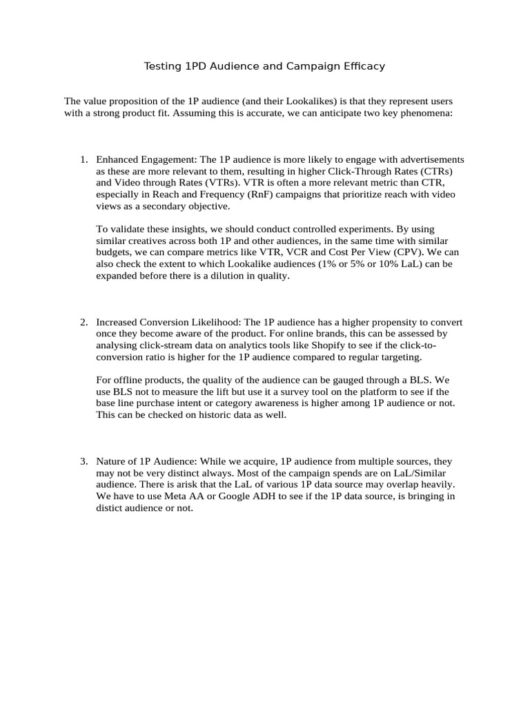 1PD Campaign Measurement | PDF