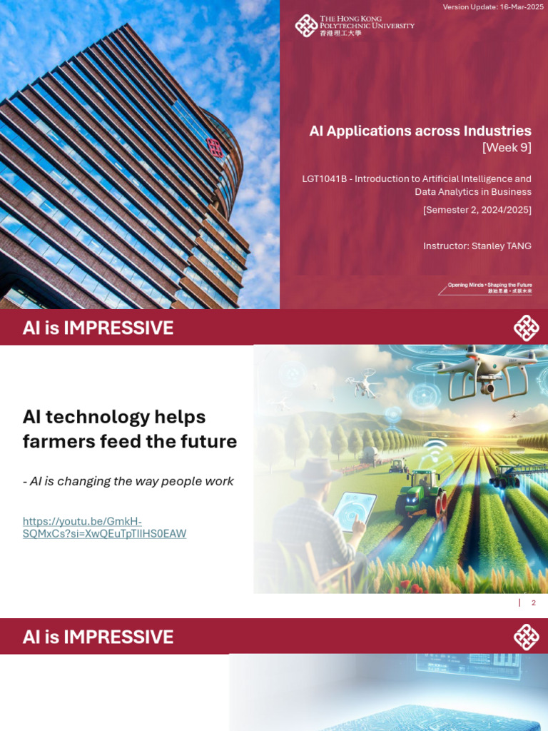 LGT1041B - Week 9 - [Part 2] AI Applications Across Industries | PDF ...