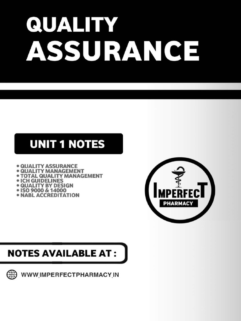 Unit 1 p. Quality Assurance Imperfect Pharmacy | PDF
