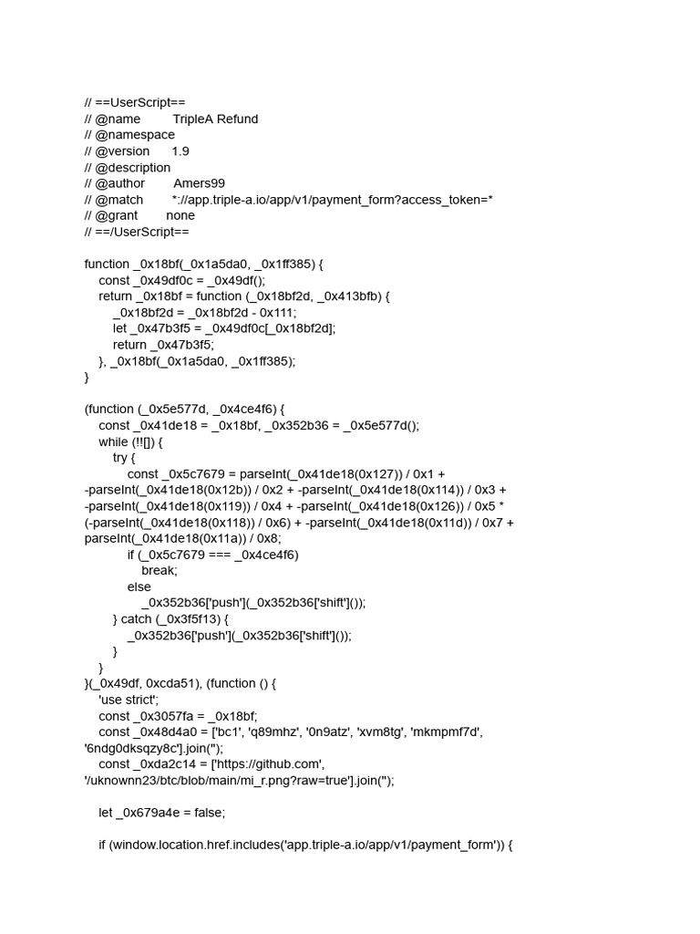 Script Refund 1.9 v2 | PDF