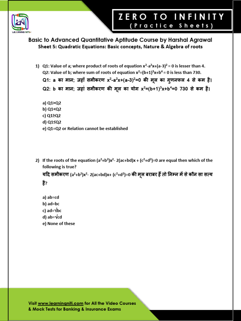 @YESOFFICER02 - Sheet 5 Zero To Infinity | PDF | Zero Of A Function ...