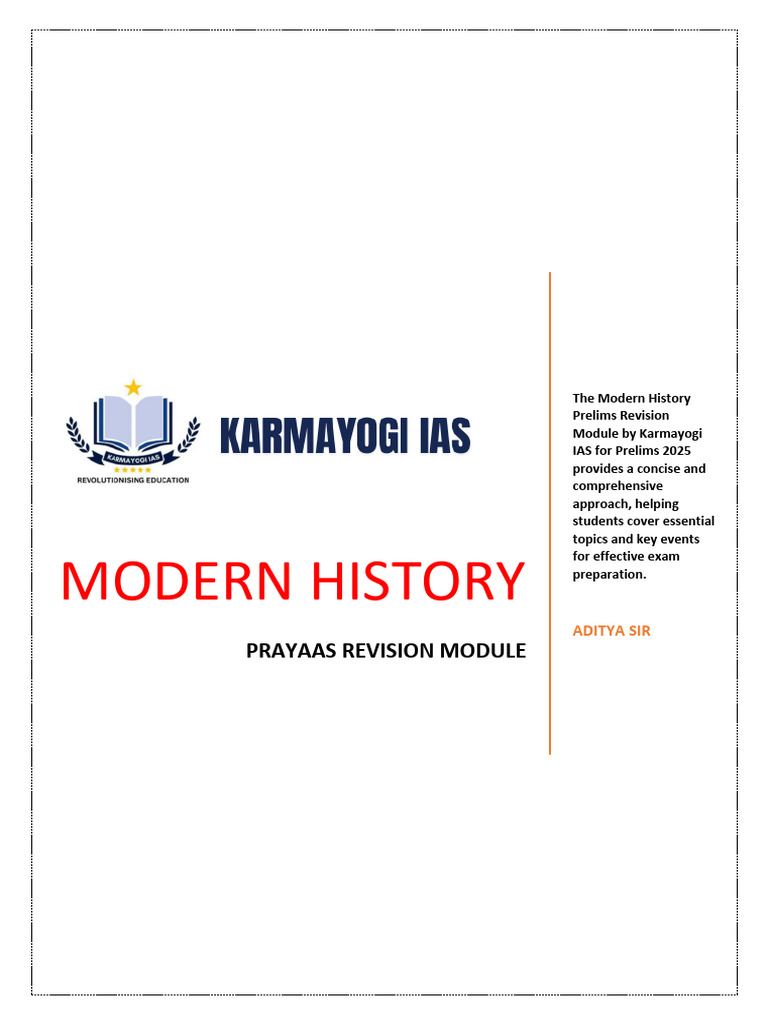 Modern History Prelims Module | PDF | Indian Rebellion Of 1857 | East ...