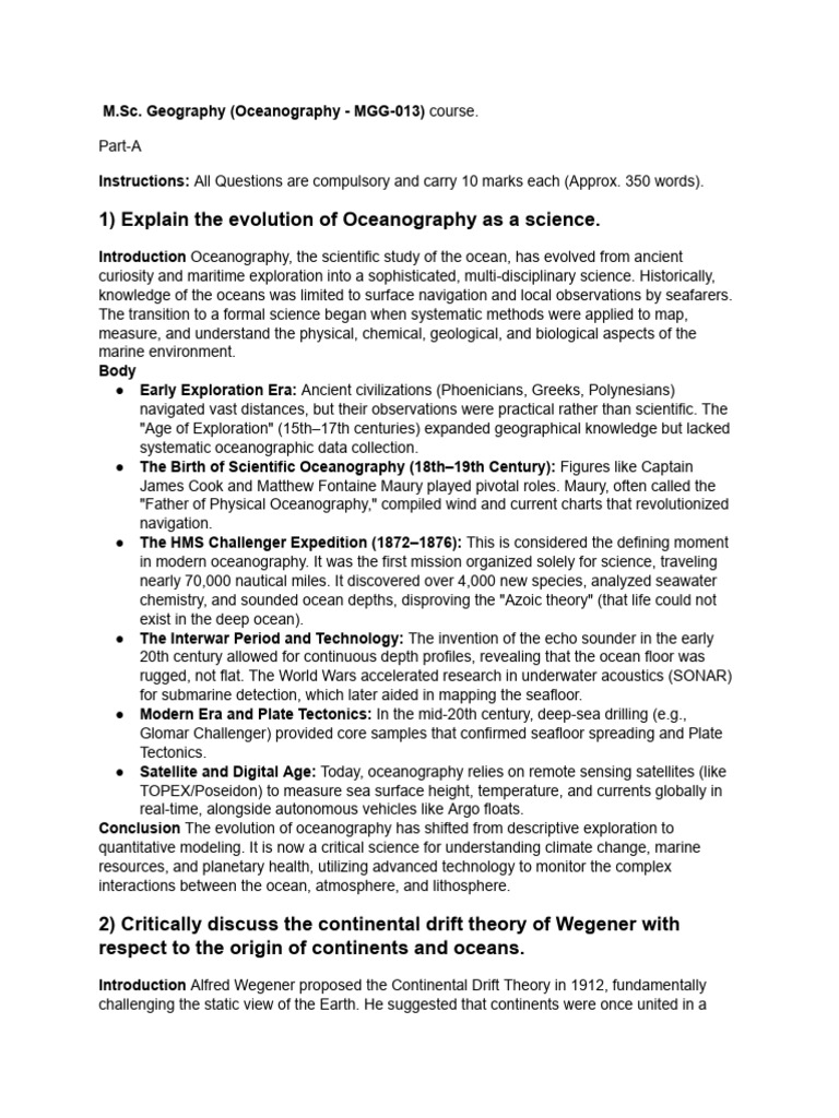 Oceanography - MGG-013 | PDF | Tide | Plate Tectonics