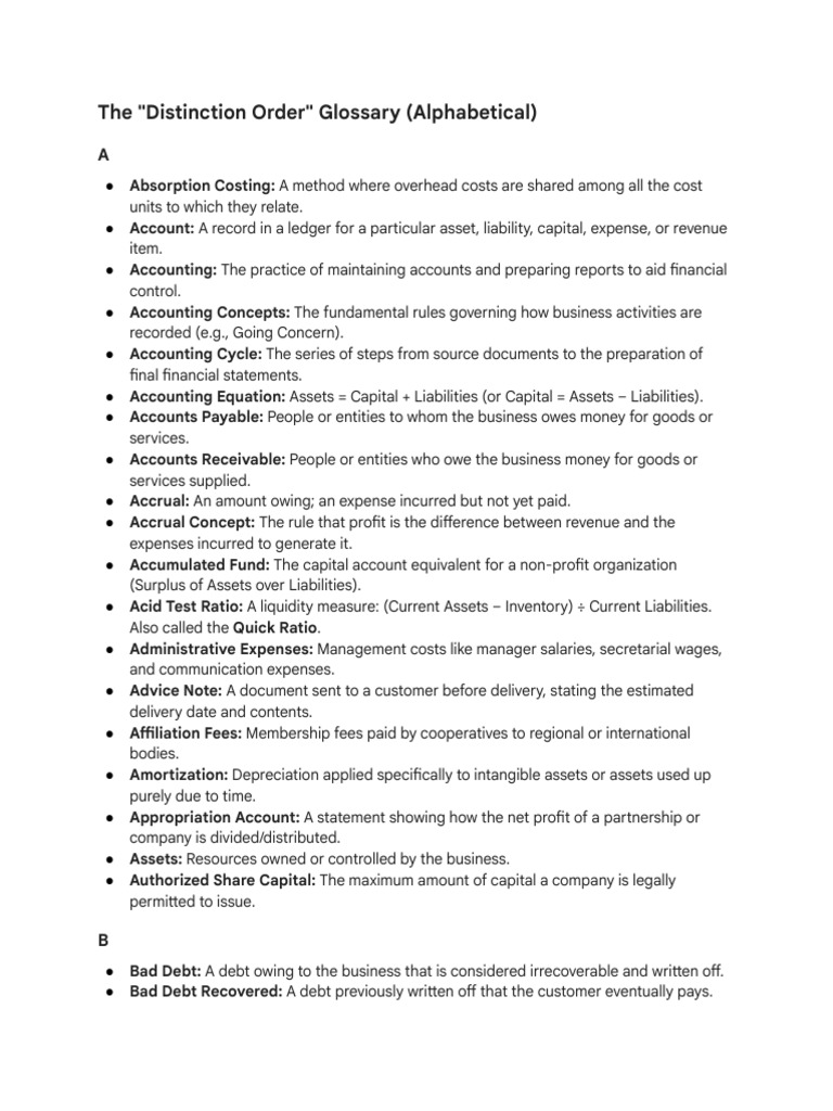 Accounting Terms Glossary | PDF | Debits And Credits | Accounting