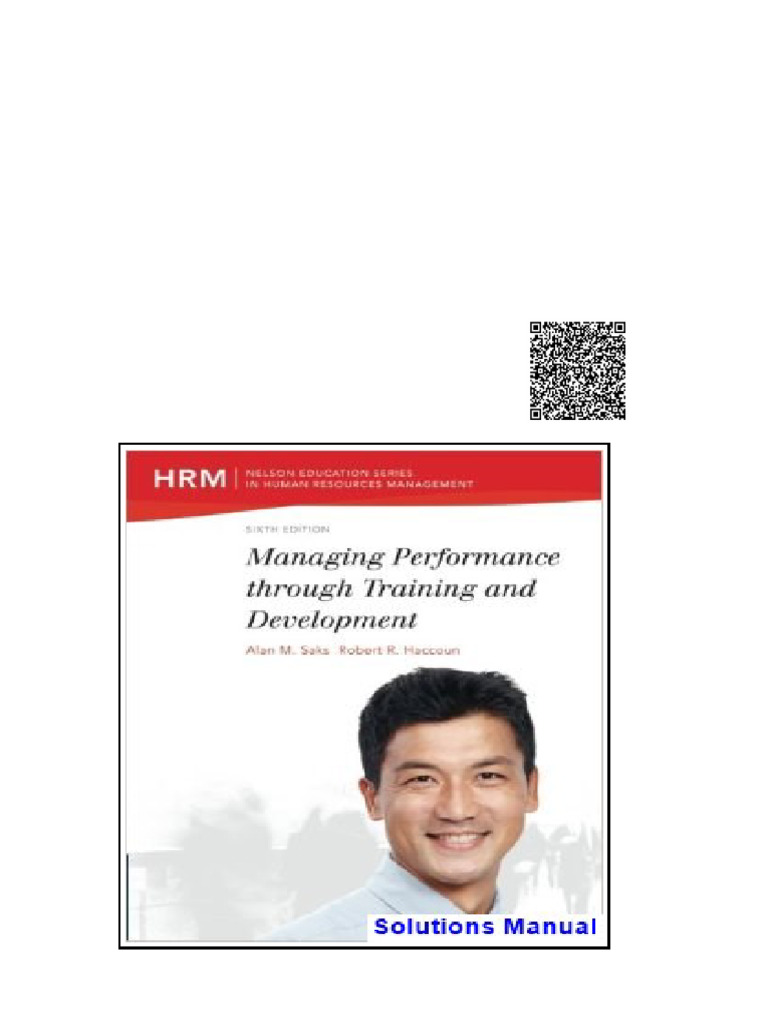 Managing Performance through Training and Development 6th Edition Saks ...