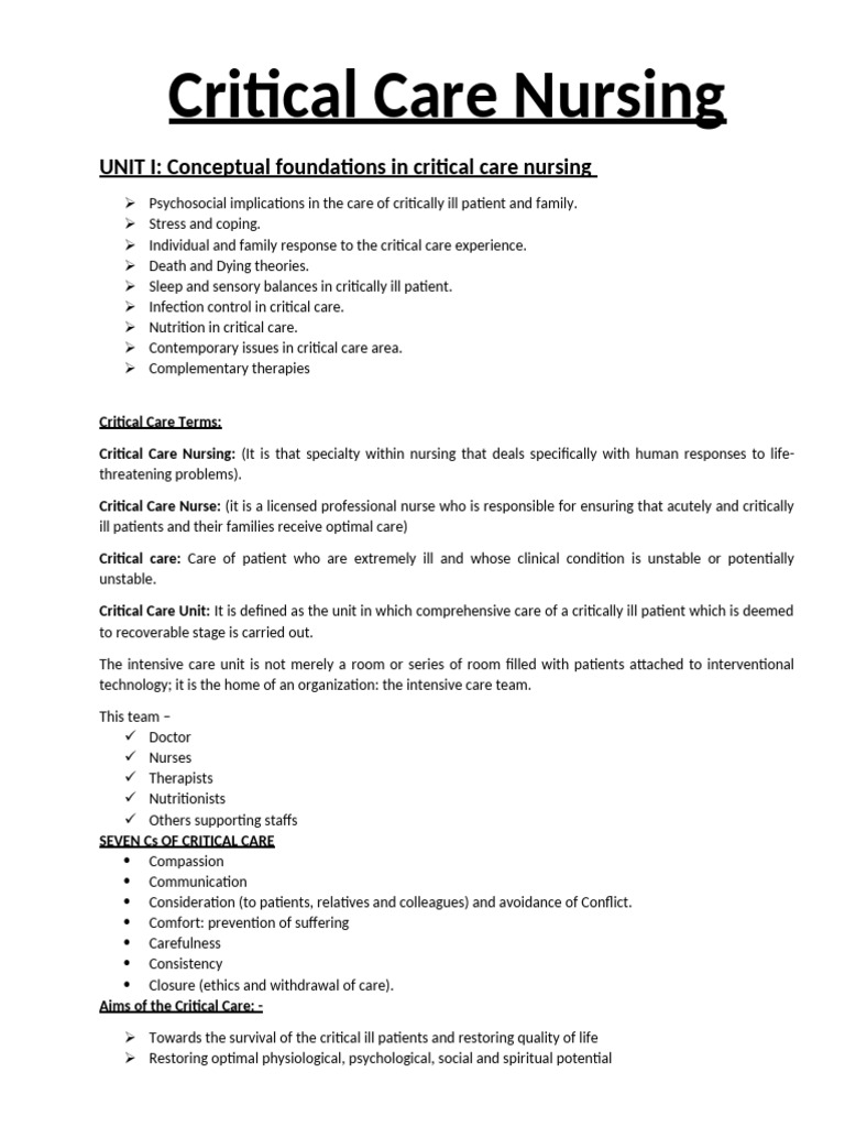 Critical Care Nursing | PDF | Blood Pressure | Heart