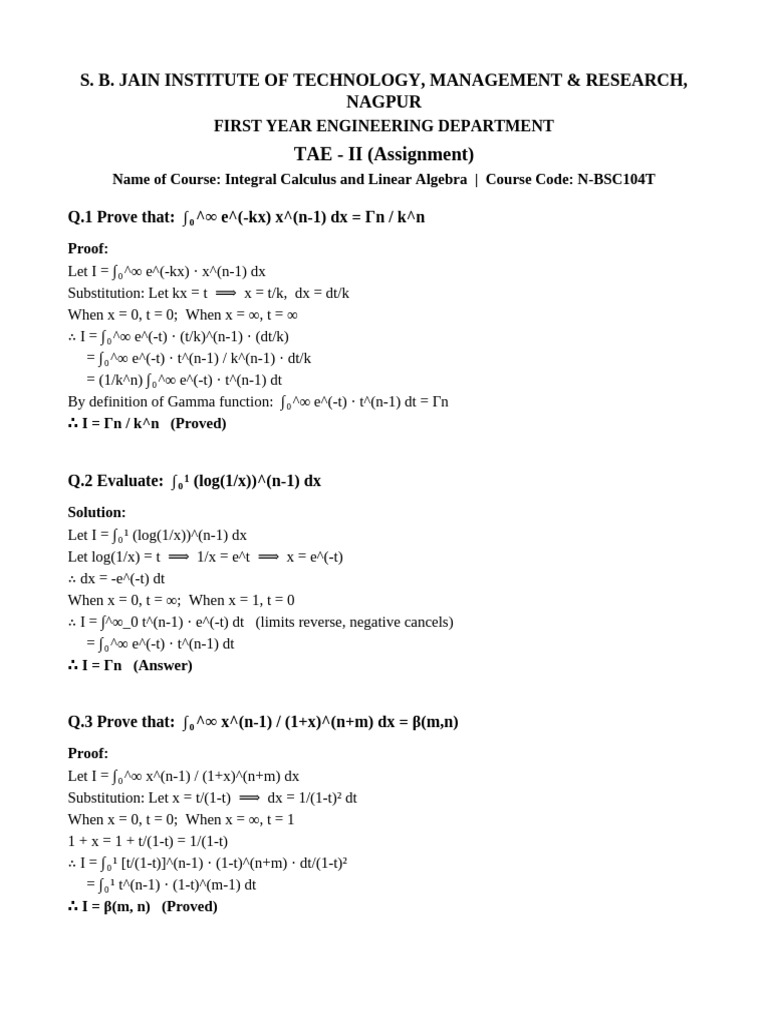 TAE Assignment Solutions-3 | PDF | Geometry | Algebra