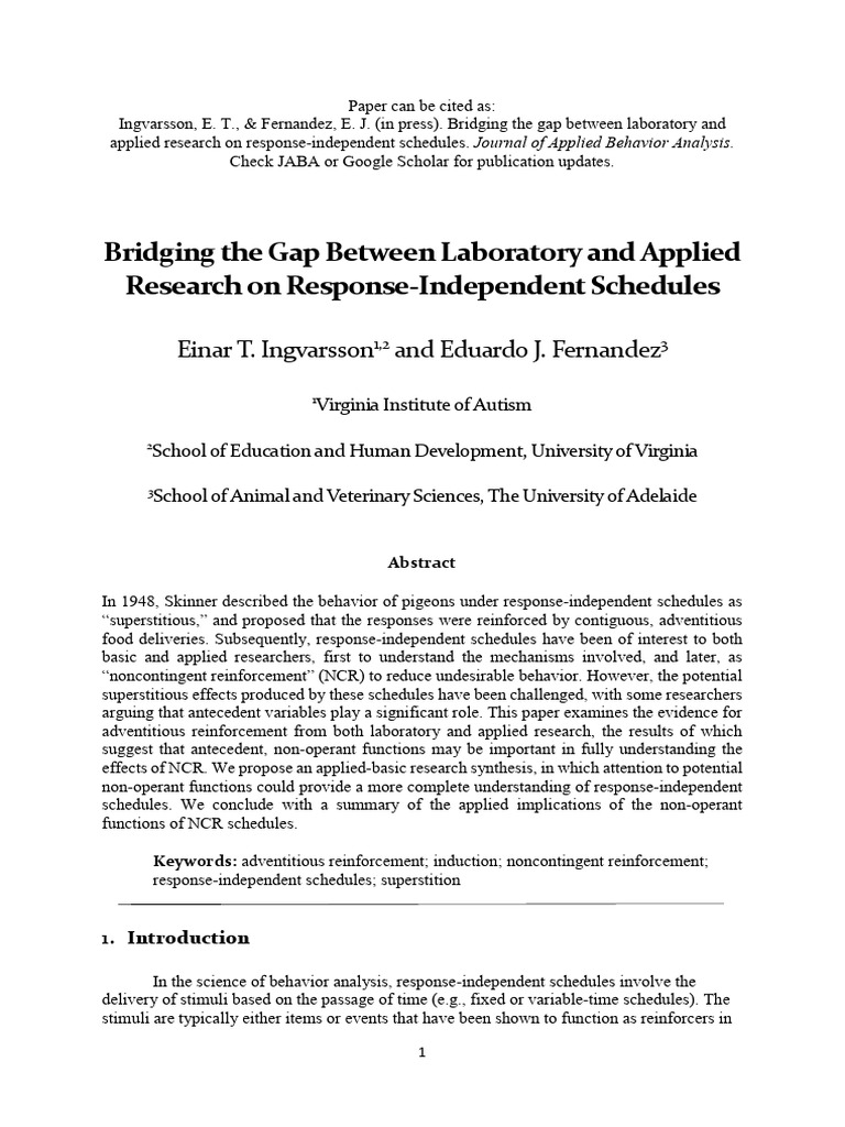 Bridging The Gap Between Laboratory and | PDF | Reinforcement ...