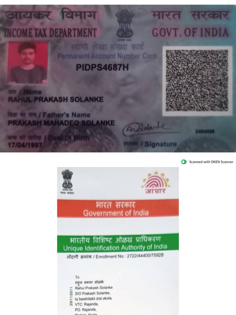 CO-Rahul Solakhe Pan Adhar | PDF