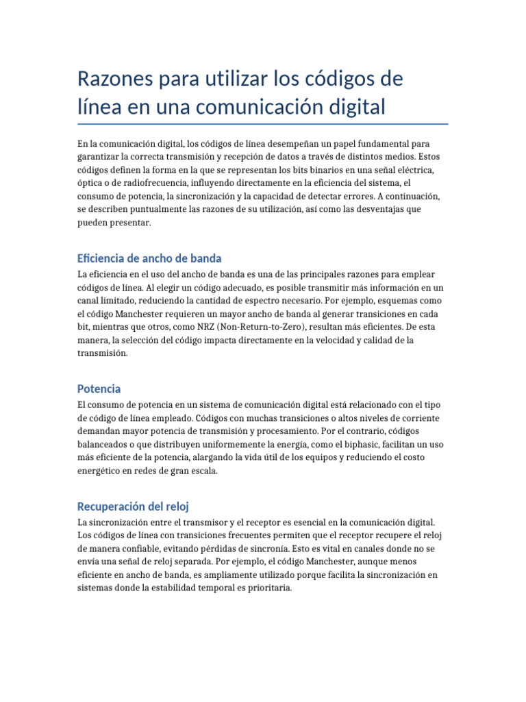 Codigos de Linea Comunicacion Digital | PDF | Detección y corrección de ...