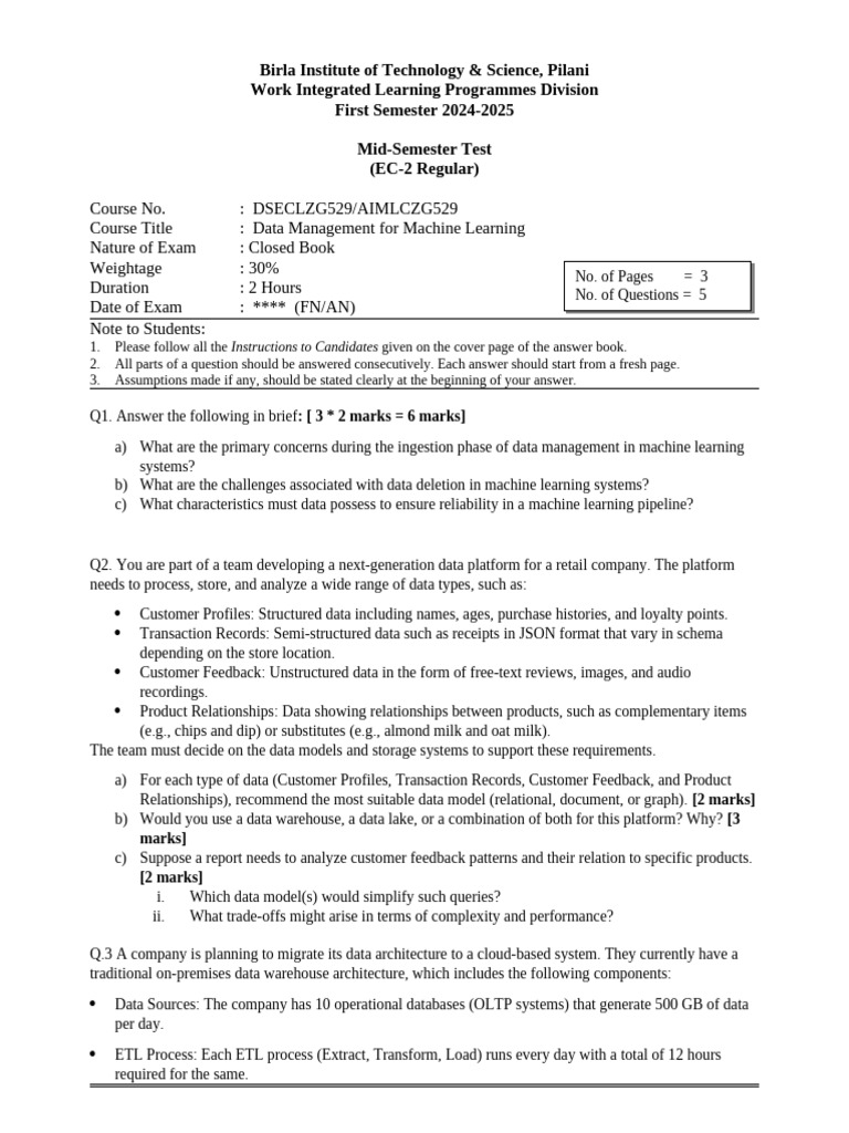 Dseclzg529-Aimlczg529 Dm4ml Midsem Regular | PDF | Data Warehouse ...