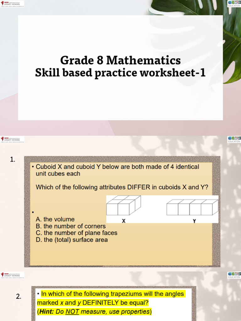 Skill Based Practice Worksheet-1 | PDF