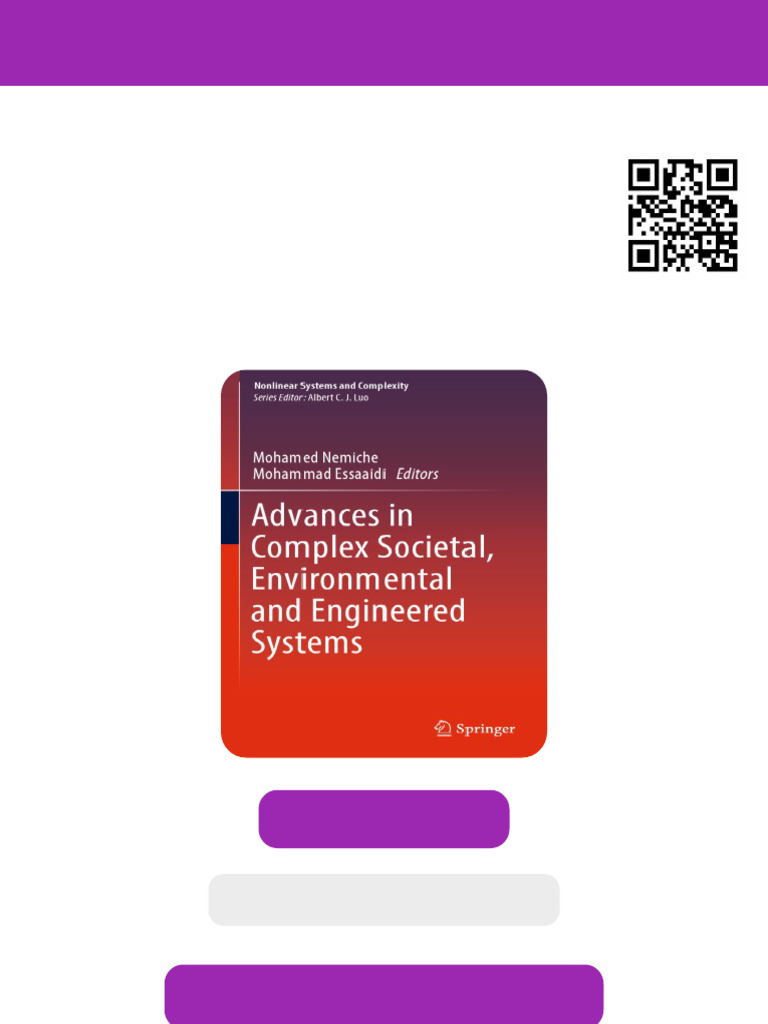 Advances in Complex Societal Environmental and Engineered Systems 1st ...