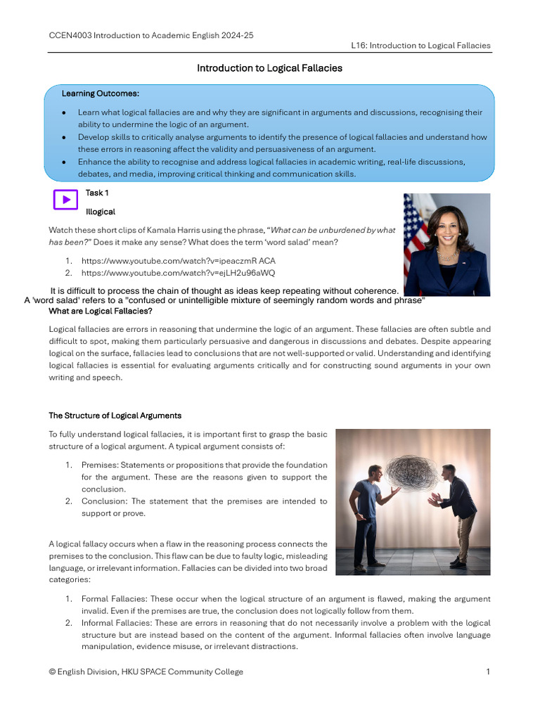 L16 Introduction To Logical Fallacies (S) | PDF