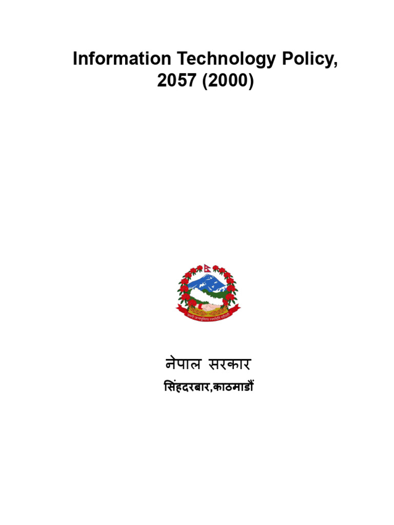 RS2659 - Information Technology Policy, 2057 (2000) | PDF | Information ...