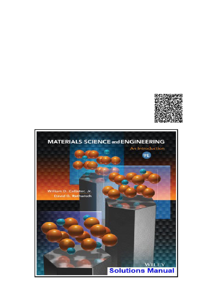 Materials Science and Engineering An Introduction 9th Edition Callister ...