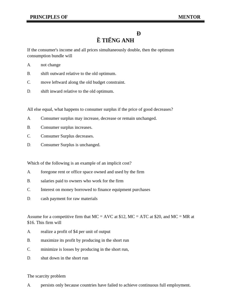Extra Exam Mentora+ | PDF | Elasticity (Economics) | Demand