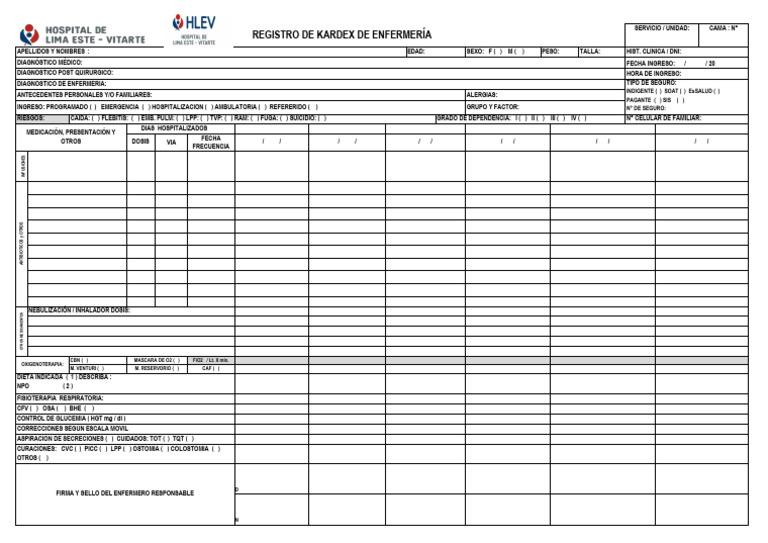Kardex | PDF | Medicina CLINICA | Especialidades Medicas