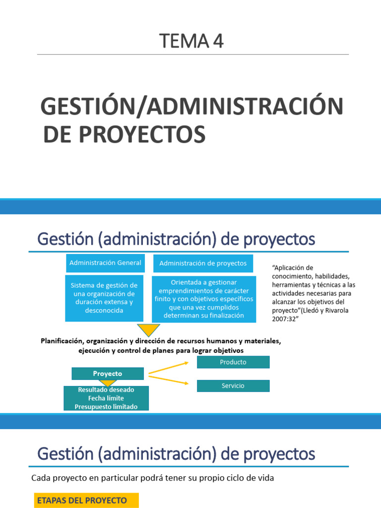 Gestión de Proyectos 1 | PDF | Gestión de proyectos | Planificación