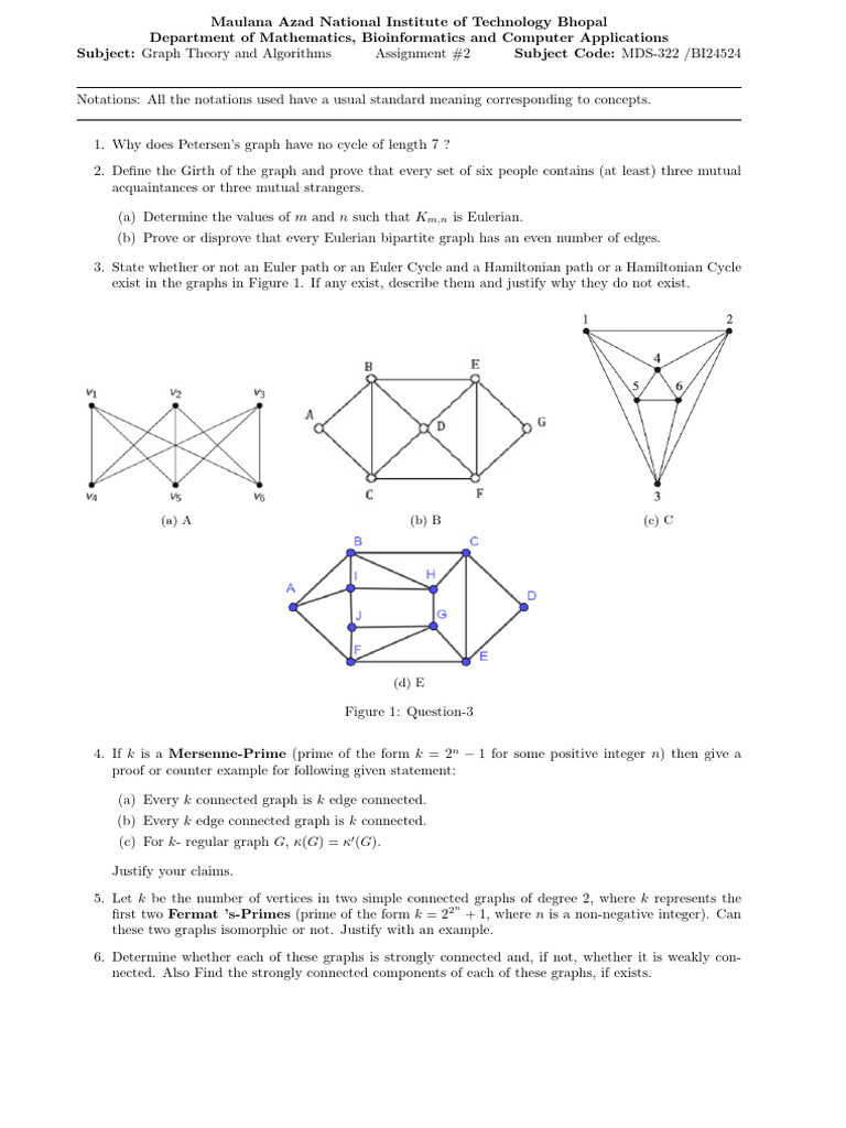 Assignment 2 (Graph Theory and Algorithms) | PDF | Mathematical ...