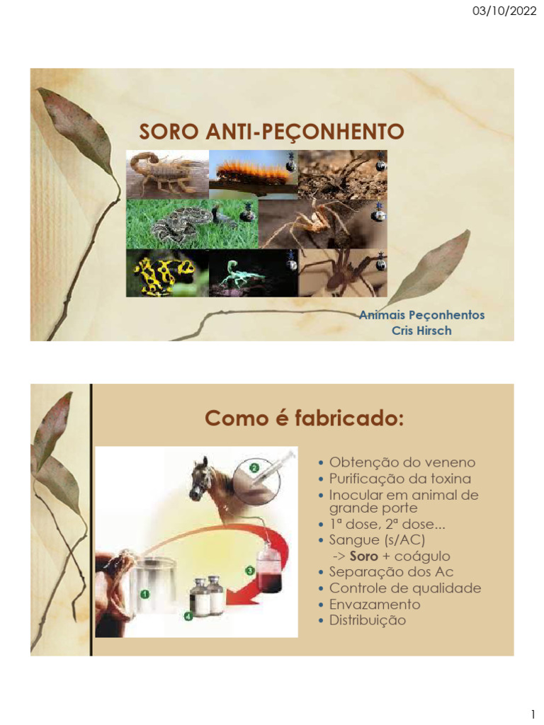 AniPe - Soro Anti-Peonhento | PDF | Imunologia | Especialidades médicas